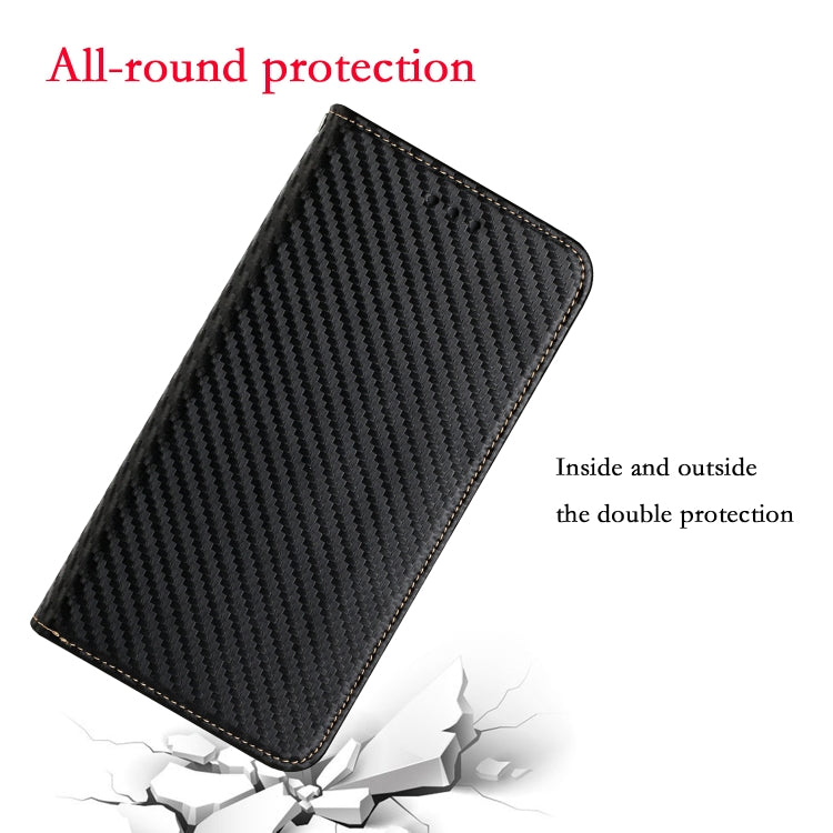 For Samsung Galaxy S24 Ultra 5G Carbon Fiber Texture Flip Holder Leather Phone Case(Black) - Galaxy S24 Ultra 5G Cases by buy2fix | Online Shopping UK | buy2fix