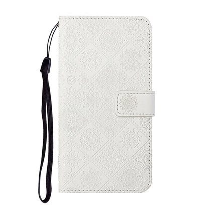 For iPhone 16 Pro Max Ethnic Style Embossed Pattern Leather Phone Case(White) - iPhone 16 Pro Max Cases by buy2fix | Online Shopping UK | buy2fix