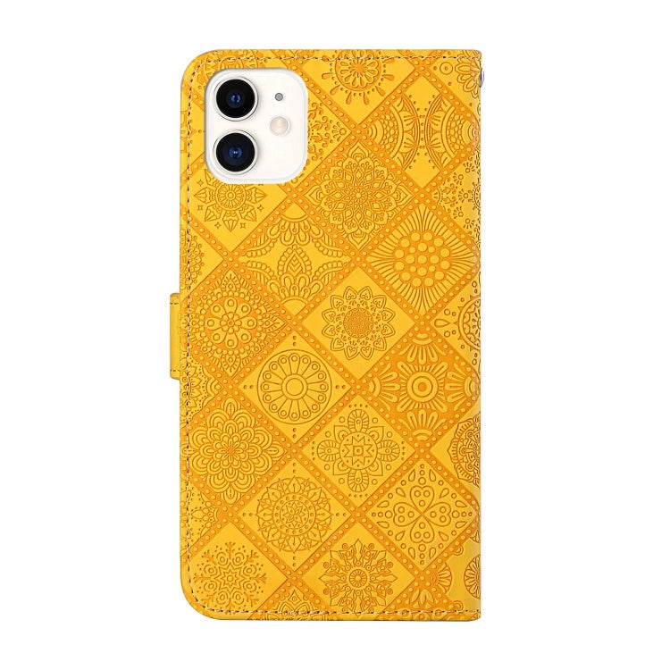 For iPhone 16 Pro Ethnic Style Embossed Pattern Leather Phone Case(Yellow) - iPhone 16 Pro Cases by buy2fix | Online Shopping UK | buy2fix