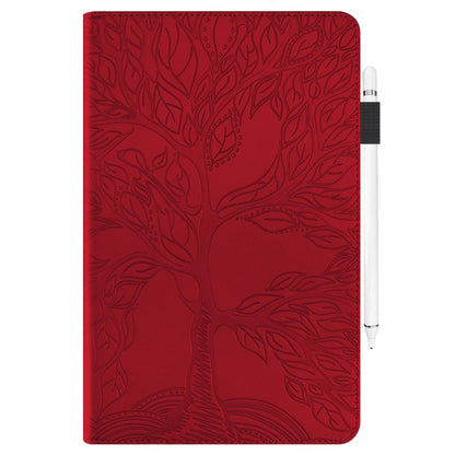 For Samsung Galaxy Tab S9 / S8 / S7 Life Tree Series Horizontal Flip Leather Tablet Case(Red) - Galaxy Tab S8 Cases by buy2fix | Online Shopping UK | buy2fix