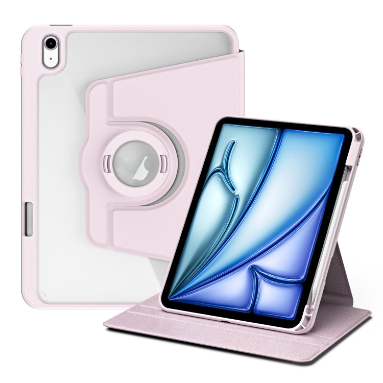 For iPad Air 13 2025 / 2024 Acrylic 360 Rotation Detachable Leather Tablet Case(Sand Pink) - iPad Air 13 2025 / 2024 Cases by buy2fix | Online Shopping UK | buy2fix