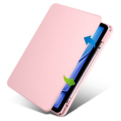 For iPad Air 13 2025 / 2024 Acrylic 360 Rotation Detachable Leather Tablet Case(Sand Pink) - iPad Air 13 2025 / 2024 Cases by buy2fix | Online Shopping UK | buy2fix