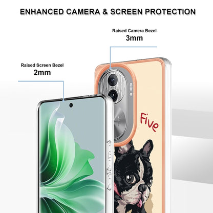 For OPPO Reno11 Pro 5G Global Electroplating Marble Dual-side IMD Phone Case(Lucky Dog) - Reno11 Pro Cases by buy2fix | Online Shopping UK | buy2fix