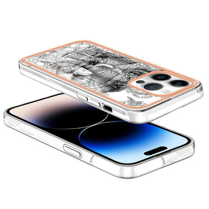 For iPhone 16 Pro Electroplating Marble Dual-side IMD Phone Case(Totem Elephant) - iPhone 16 Pro Cases by buy2fix | Online Shopping UK | buy2fix