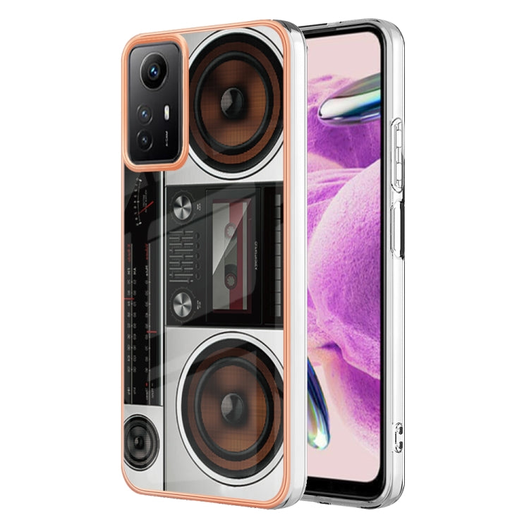 Xiaomi Redmi Note 12S 4G Electroplating Marble Dual-side IMD Phone Case(Retro Radio) - Xiaomi Cases by buy2fix | Online Shopping UK | buy2fix