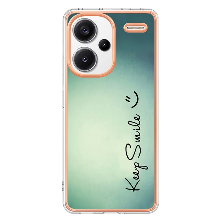 For Xiaomi Redmi Note 13 Pro+ 5G Electroplating Marble Dual-side IMD Phone Case(Smile) - Note 13 Pro+ Cases by buy2fix | Online Shopping UK | buy2fix