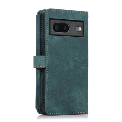 For Google Pixel 7 Dream 9-Card Wallet Zipper Bag Leather Phone Case(Green) - Google Cases by buy2fix | Online Shopping UK | buy2fix