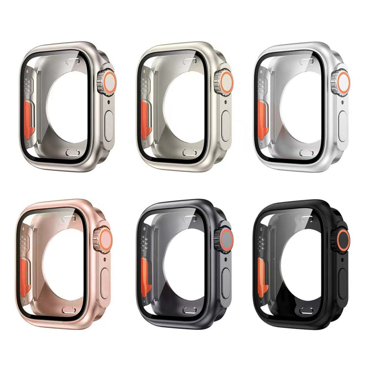 For Apple Watch Series 9 / 8 / 7 45mm Change to Ultra 49mm All-Inclusive Film Hybrid PC Watch Case(Original Black) - Watch Cases by buy2fix | Online Shopping UK | buy2fix