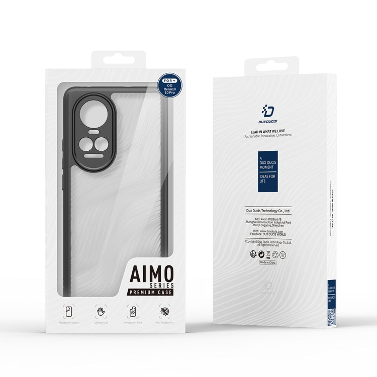 For OPPO Reno10 / Reno10 Pro Global DUX DUCIS Aimo Series Frosted Feel Phone Case(Black) - OPPO Cases by DUX DUCIS | Online Shopping UK | buy2fix