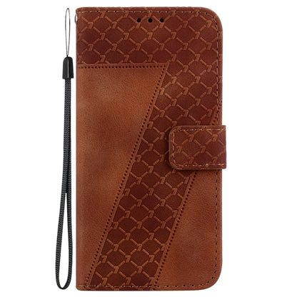 For OPPO A38 4G / A18 7-shaped Embossed Leather Phone Case(Brown) - A38 Cases by buy2fix | Online Shopping UK | buy2fix