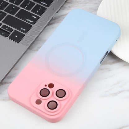 For iPhone 16 Pro Liquid TPU Silicone Gradient MagSafe Phone Case(Pink Blue) - iPhone 16 Pro Cases by buy2fix | Online Shopping UK | buy2fix