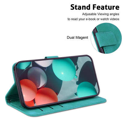 For Xiaomi Redmi Note 12 Pro+ Global 7-shaped Embossed Leather Phone Case(Green) - Xiaomi Cases by buy2fix | Online Shopping UK | buy2fix