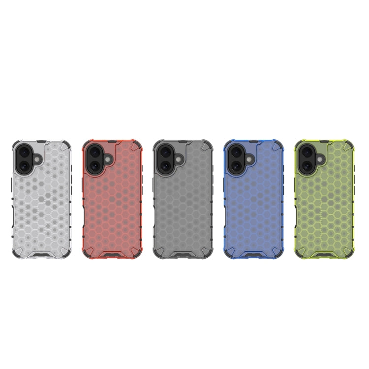 For iPhone 16 Honeycomb Shockproof Phone Case(Blue) - iPhone 16 Cases by buy2fix | Online Shopping UK | buy2fix