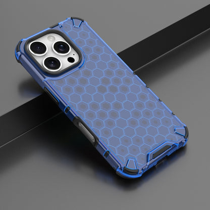 For iPhone 16 Pro Honeycomb Shockproof Phone Case(Blue) - iPhone 16 Pro Cases by buy2fix | Online Shopping UK | buy2fix