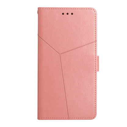 For Motorola Moto G Play 4G 2024 HT01 Y-shaped Pattern Flip Leather Phone Case(Pink) - Motorola Cases by buy2fix | Online Shopping UK | buy2fix