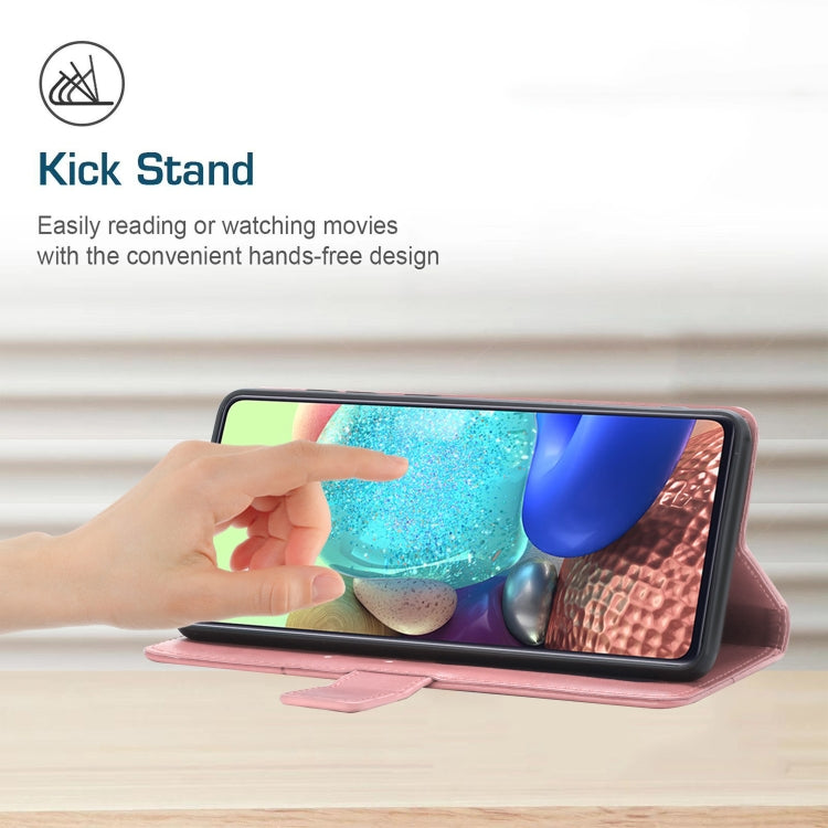 For Motorola Moto G Play 4G 2024 HT01 Y-shaped Pattern Flip Leather Phone Case(Pink) - Motorola Cases by buy2fix | Online Shopping UK | buy2fix