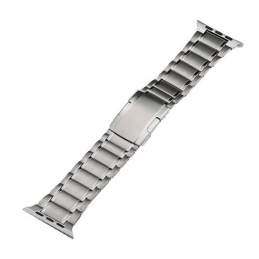 For Apple Watch Series 8 45mm Five Beads Turtle Buckle Titanium Steel Watch Band(Silver) - Watch Bands by buy2fix | Online Shopping UK | buy2fix