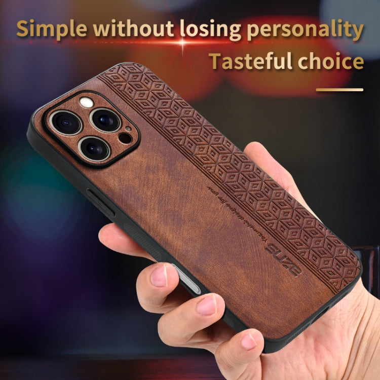 For iPhone 16 Pro Max AZNS 3D Embossed Skin Feel Phone Case(Brown) - iPhone 16 Pro Max Cases by AZNS | Online Shopping UK | buy2fix