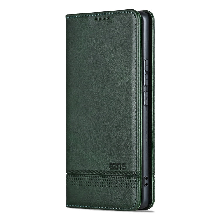 For OPPO Find X7 AZNS Magnetic Calf Texture Flip Leather Phone Case(Dark Green) - Find X7 Cases by AZNS | Online Shopping UK | buy2fix