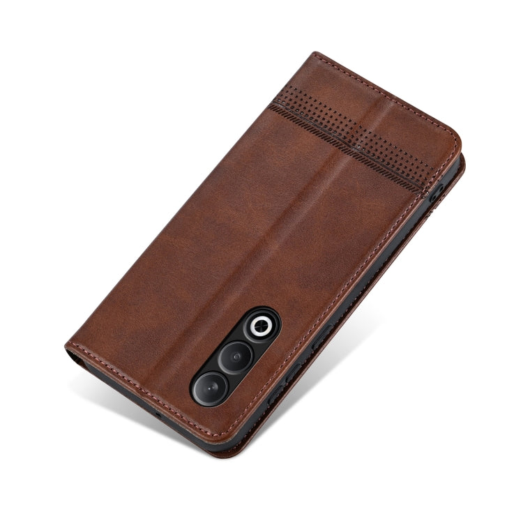 For OPPO K12 AZNS Magnetic Calf Texture Flip Leather Phone Case(Dark Brown) - OPPO Cases by AZNS | Online Shopping UK | buy2fix