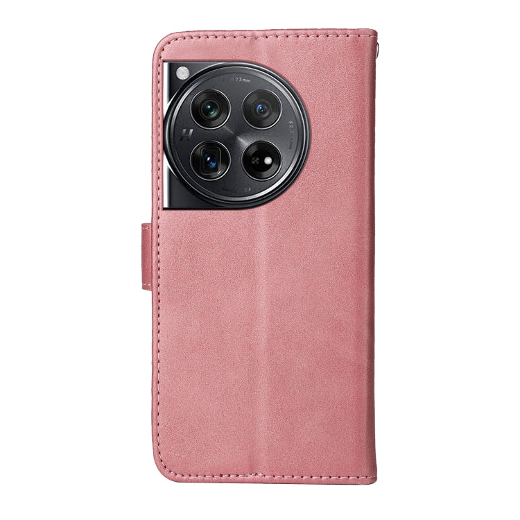 For OnePlus 12 Classic Calf Texture Flip Leather Phone Case(Rose Gold) - OnePlus Cases by buy2fix | Online Shopping UK | buy2fix