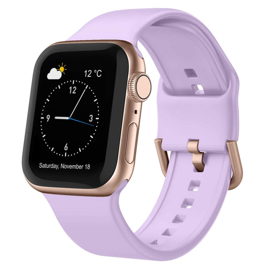 For Apple Watch Series 8 45mm Pin Buckle Silicone Watch Band(Lavender) - Watch Bands by buy2fix | Online Shopping UK | buy2fix