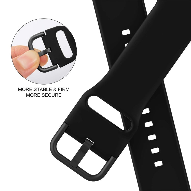 For Apple Watch SE 2022 44mm Pin Buckle Silicone Watch Band(Black) - Watch Bands by buy2fix | Online Shopping UK | buy2fix