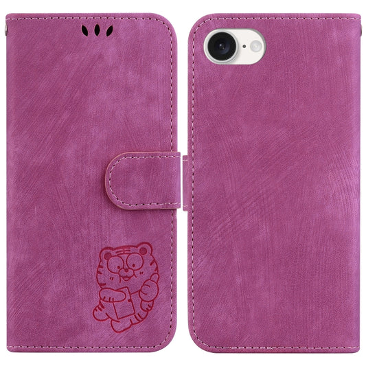 For iPhone SE 2024 Little Tiger Embossed Leather Phone Case(Rose Red) - More iPhone Cases by buy2fix | Online Shopping UK | buy2fix