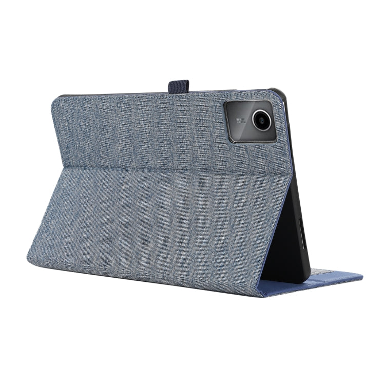 For Lenovo Tab M11 / Xiaoxin Pad 11 2024 Horizontal Flip TPU + Fabric PU Leather Tablet Case(Dark Blue) - Lenovo by buy2fix | Online Shopping UK | buy2fix