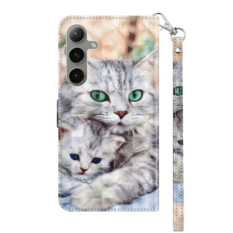 For Samsung Galaxy S24+ 5G 3D Painted Leather Phone Case(Two Loving Cats) - Galaxy S24+ 5G Cases by buy2fix | Online Shopping UK | buy2fix