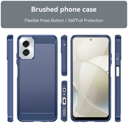 For Motorola Moto G Power 2024 Brushed Texture Carbon Fiber TPU Phone Case(Blue) - Motorola Cases by buy2fix | Online Shopping UK | buy2fix