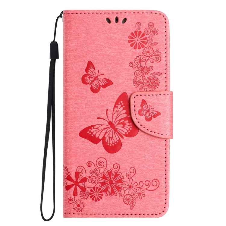 For Samsung Galaxy S24+ 5G Butterfly Embossed Flip Leather Phone Case(Pink) - Galaxy S24+ 5G Cases by buy2fix | Online Shopping UK | buy2fix