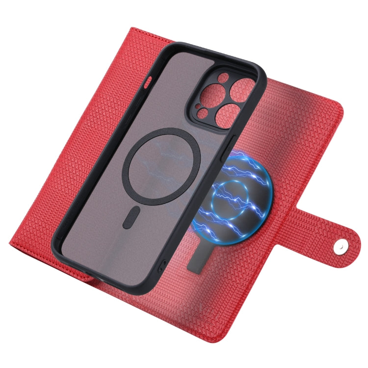 For iPhone 15 Pro Max ViLi GHB Series MagSafe Magnetic Zipper Leather Phone Case(Red) - iPhone 15 Pro Max Cases by ViLi | Online Shopping UK | buy2fix