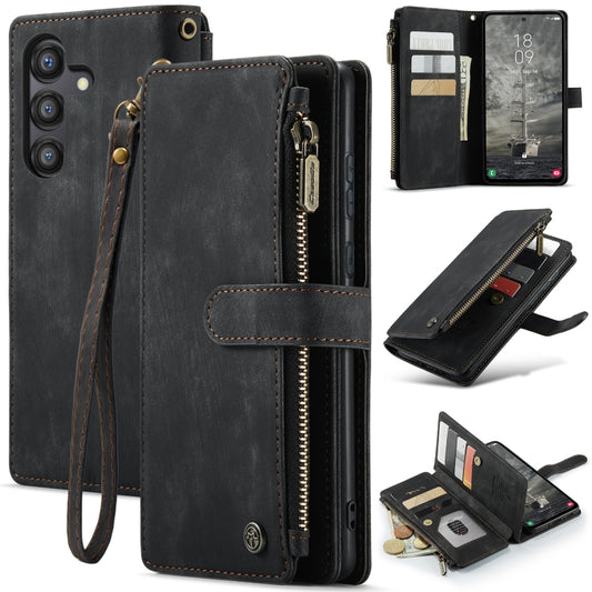 For Samsung Galaxy A35 5G CaseMe C30 Card Slots Zipper Wallet Leather Phone Case(Black) - Galaxy Phone Cases by CaseMe | Online Shopping UK | buy2fix