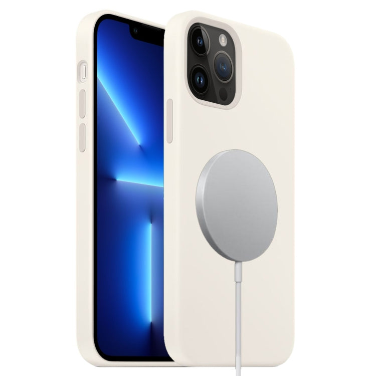 For iPhone 13 Pro MagSafe Liquid Silicone Full Coverage Phone Case(White) - iPhone 13 Pro Cases by buy2fix | Online Shopping UK | buy2fix