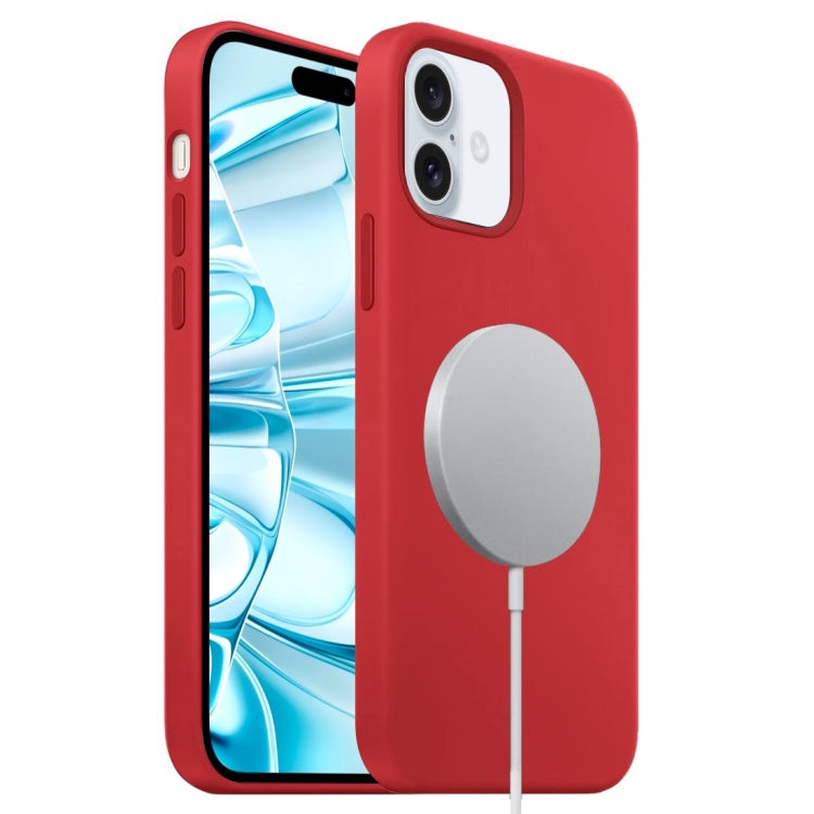 For iPhone 16 Liquid Silicone Full Coverage MagSafe Phone Case(Red) - iPhone 16 Cases by buy2fix | Online Shopping UK | buy2fix