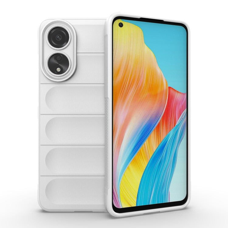 For OPPO A78 4G Global Magic Shield TPU + Flannel Phone Case(White) - OPPO Cases by buy2fix | Online Shopping UK | buy2fix