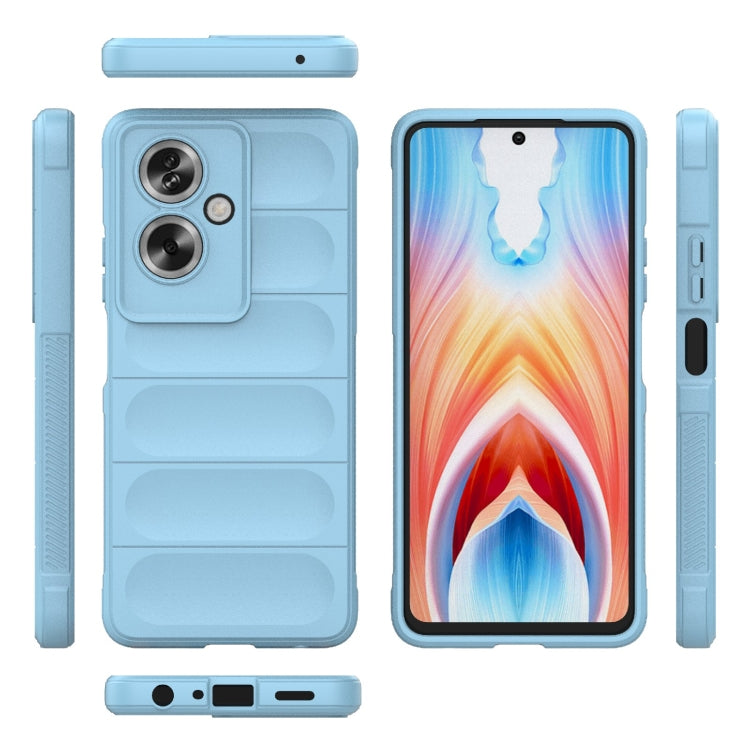 For OPPO A79 5G Global Magic Shield TPU + Flannel Phone Case(Light Blue) - OPPO Cases by buy2fix | Online Shopping UK | buy2fix