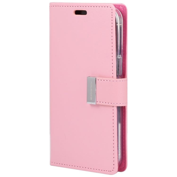 For iPhone 15 Pro Max GOOSPERY RICH DIARY Crazy Horse Texture Leather Phone Case(Pink) - iPhone 15 Pro Max Cases by GOOSPERY | Online Shopping UK | buy2fix