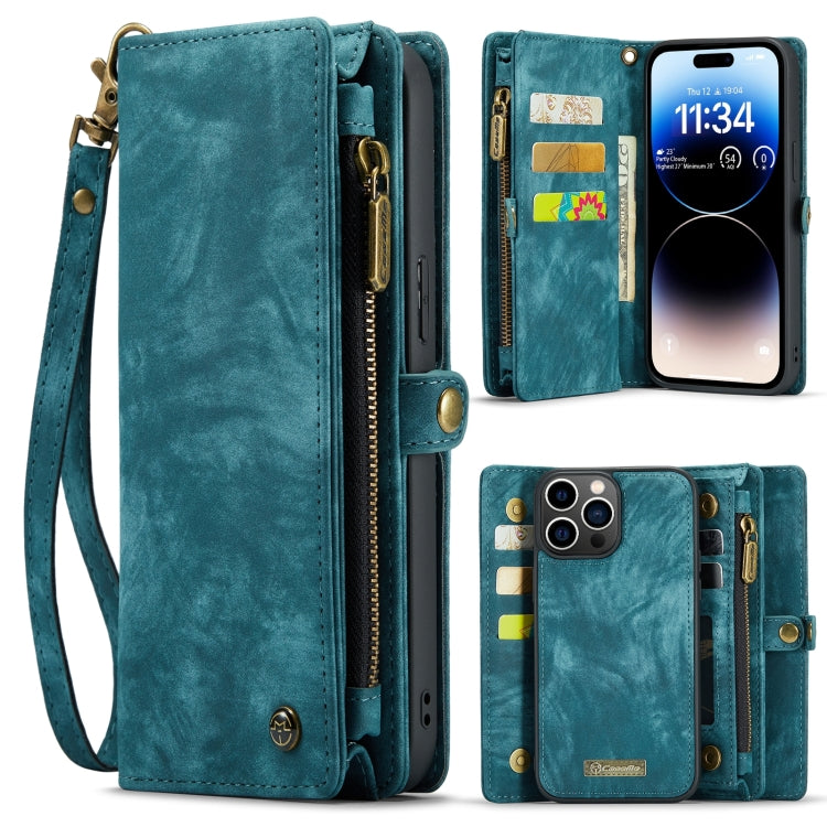 For iPhone 15 Pro Max CaseMe 008 Detachable Multifunctional Leather Phone Case(Blue) - iPhone 15 Pro Max Cases by CaseMe | Online Shopping UK | buy2fix