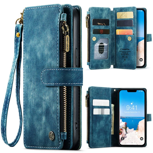 For iPhone 15 CaseMe C30 Multifunctional Leather Phone Case(Blue) - iPhone 15 Cases by CaseMe | Online Shopping UK | buy2fix