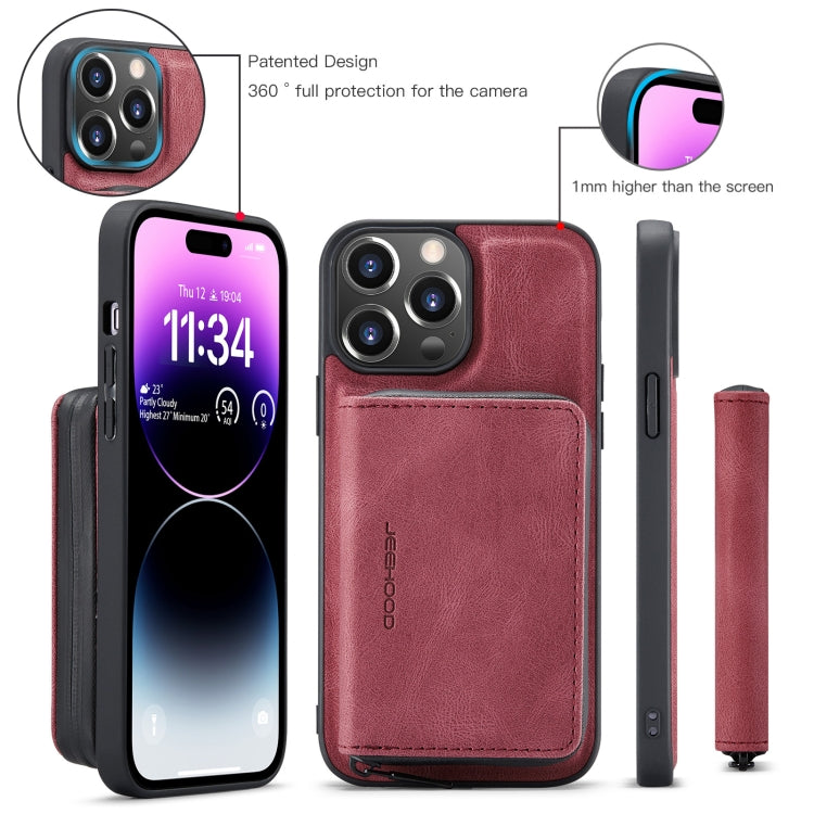 For iPhone 15 Pro Max JEEHOOD Magnetic Zipper Wallet Leather Phone Case(Red) - iPhone 15 Pro Max Cases by JEEHOOD | Online Shopping UK | buy2fix