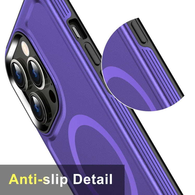 For iPhone 15 Plus Shield Armor MagSafe TPU Hybrid PC Phone Case(Purple) - iPhone 15 Plus Cases by buy2fix | Online Shopping UK | buy2fix