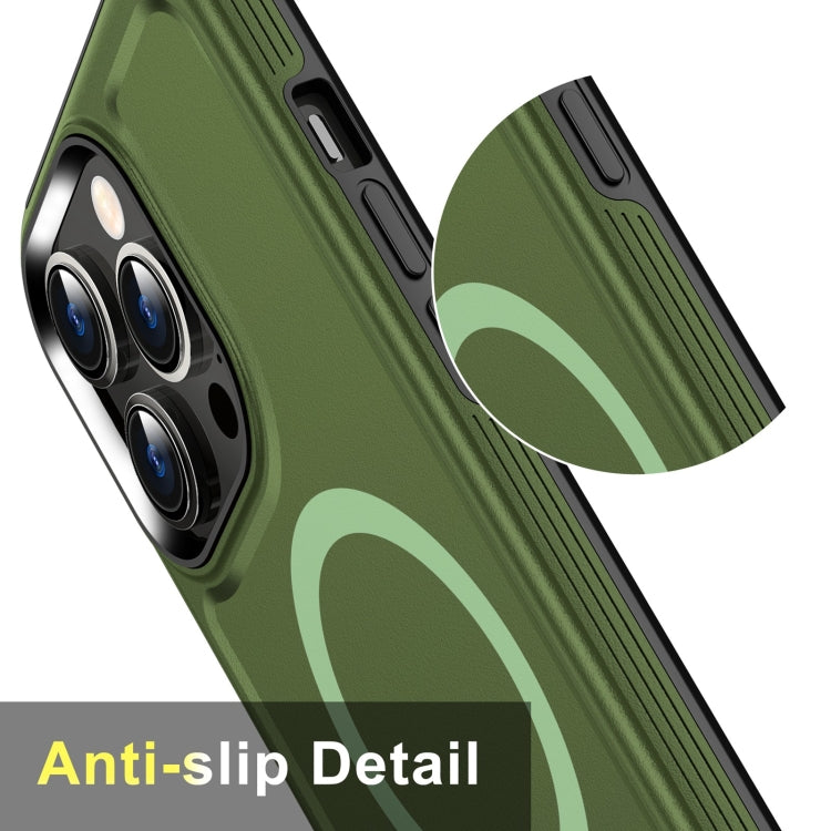 For iPhone 14 Pro Max Shield Armor MagSafe TPU Hybrid PC Phone Case(Grass Green) - iPhone 14 Pro Max Cases by buy2fix | Online Shopping UK | buy2fix