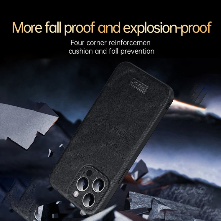 For iPhone 16 Pro SULADA Shockproof TPU Hybrid Handmade Leather Phone Case(Black) - iPhone 16 Pro Cases by SULADA | Online Shopping UK | buy2fix