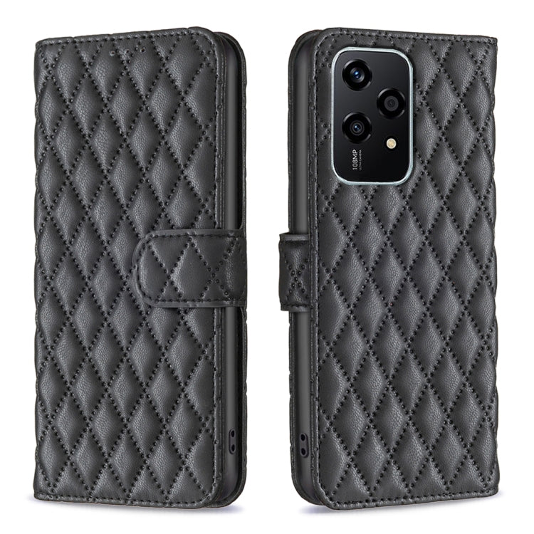 For Honor 200 Lite Global Diamond Lattice Wallet Flip Leather Phone Case(Black) - Honor Cases by buy2fix | Online Shopping UK | buy2fix