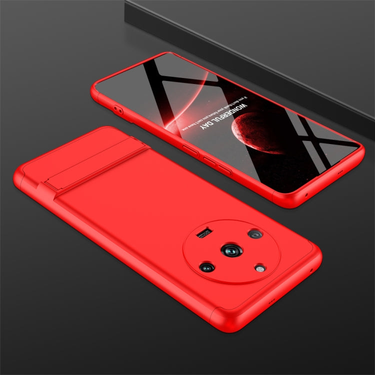 For Realme 11 Pro / 11 Pro+ GKK Three Stage Splicing Full Coverage PC Phone Case with Stand(Red) - Realme Cases by GKK | Online Shopping UK | buy2fix