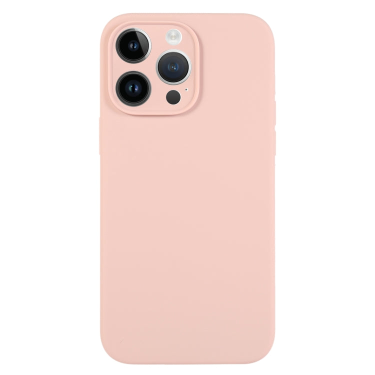 For iPhone 14 Pro Pure Color Liquid Silicone Fine Pore Phone Case(Sand Pink) - iPhone 14 Pro Cases by buy2fix | Online Shopping UK | buy2fix