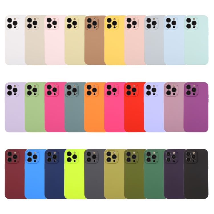 For iPhone 14 Plus Pure Color Liquid Silicone Fine Pore Phone Case(Charcoal Black) - iPhone 14 Plus Cases by buy2fix | Online Shopping UK | buy2fix