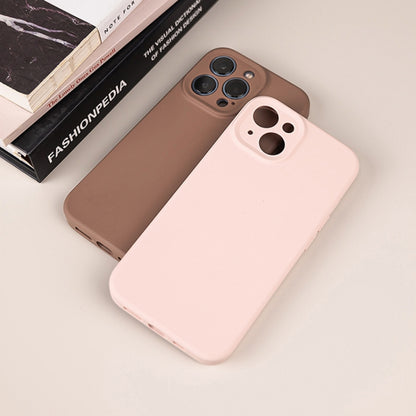 For iPhone 14 Pure Color Liquid Silicone Fine Pore Phone Case(Antique White) - iPhone 14 Cases by buy2fix | Online Shopping UK | buy2fix